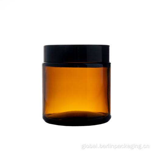 Straight Sided Tall Glass Jar Straight Sided Round Amber Glass Jar For Food & Cosmetic Supplier